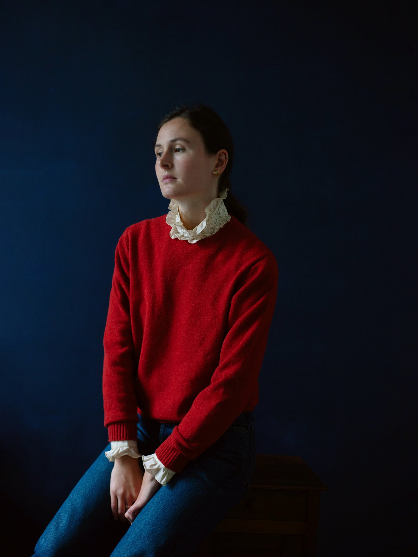 PULL ROUGE SHETLAND VINTAGE (TAILLE M)