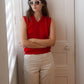 PULL SANS MANCHES ROUGE