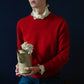 PULL ROUGE SHETLAND VINTAGE (TAILLE M)