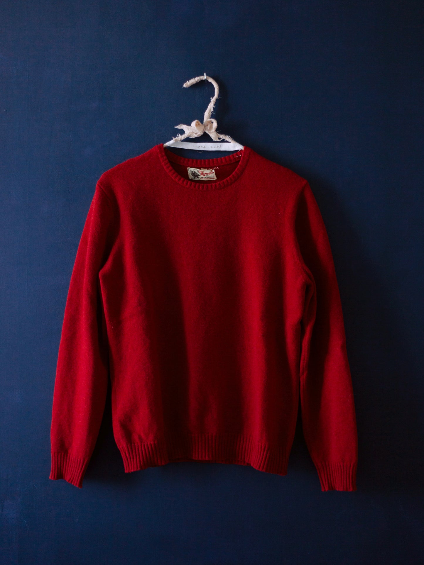 PULL ROUGE SHETLAND VINTAGE (TAILLE M)